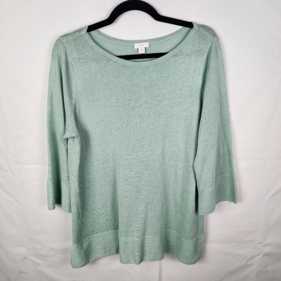 J Jill Knit Linen Blend Tunic SIZE Medium Beachy Coastal Minamalist - Picture 1 of 6